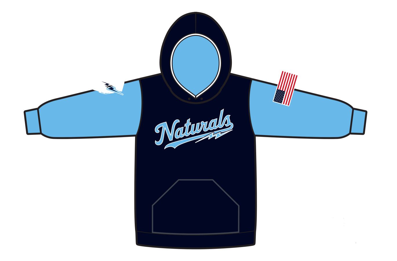 Naturals Team Hoodie – Carolina & Navy