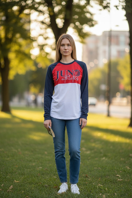 Juno Red White Navy LS