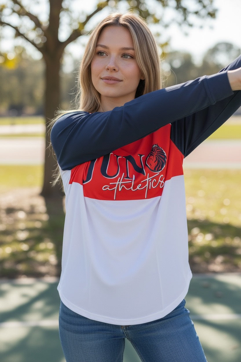 Juno Red White Navy LS