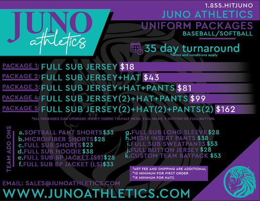 Baseball/Softball Uniform Packages